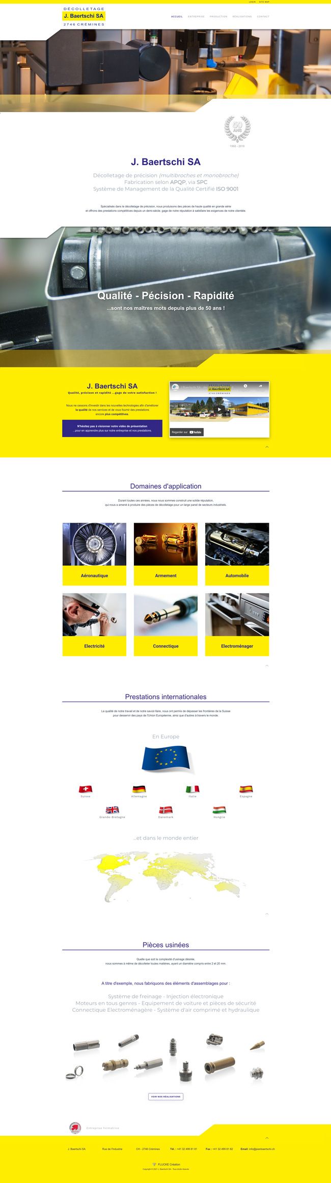 Site Internet - Décolletage J. Baertschi SA