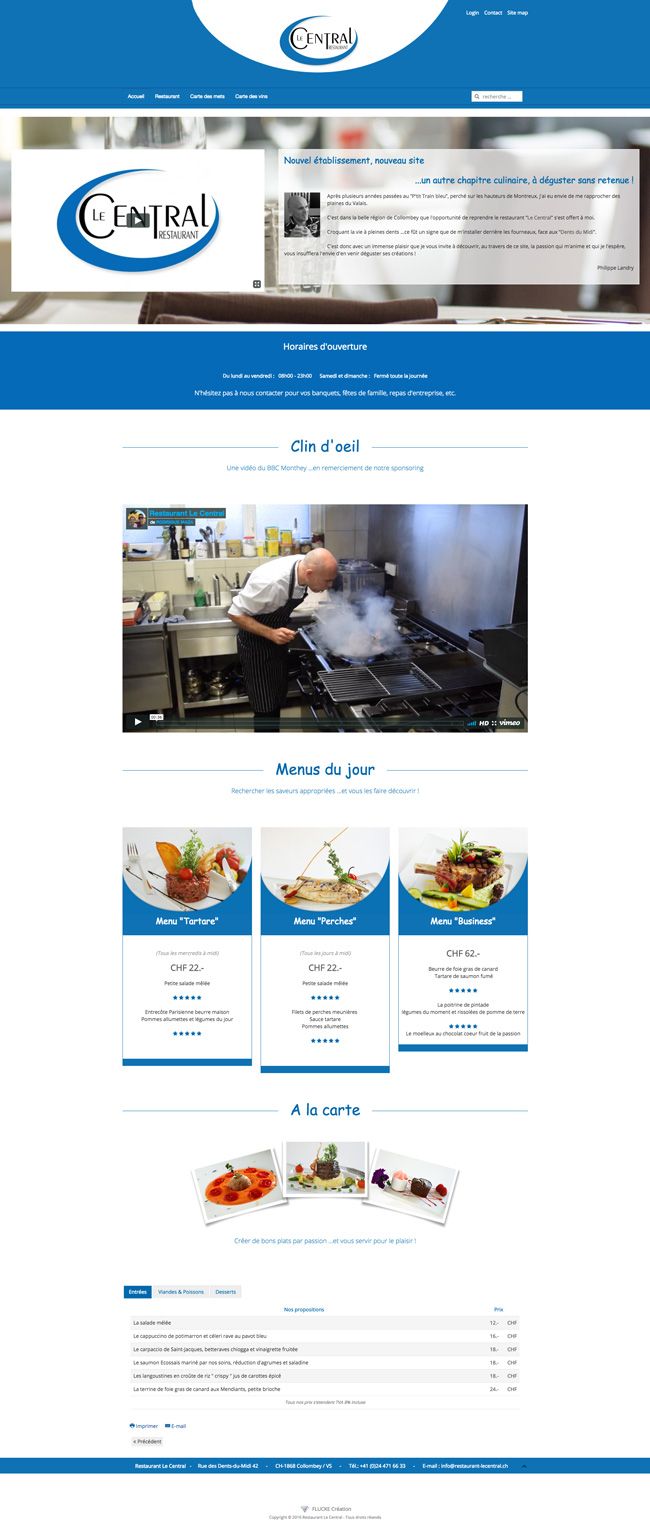 Site Internet - Restaurant Le Central