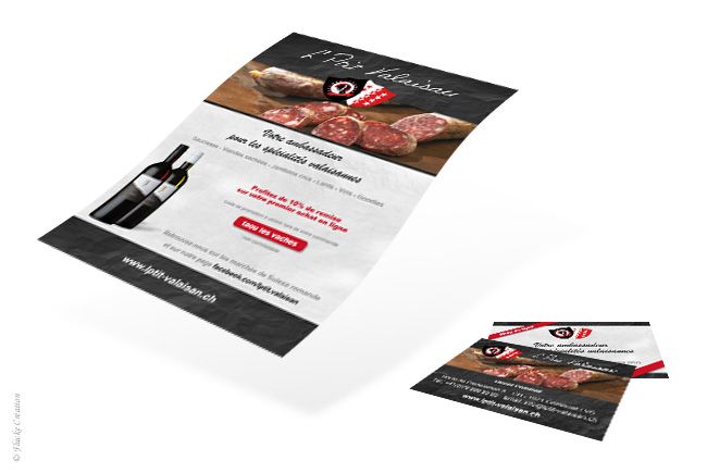 Publicité - Réalisation de flyer's et de cartes de visite pour l a société LPVS L'Ptit Valaisan