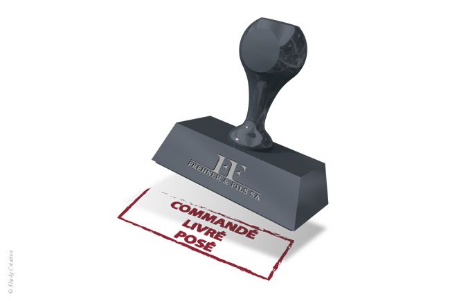 Design - Modélisation 3D d'un tampon pour une illustration de contenu de site Internet