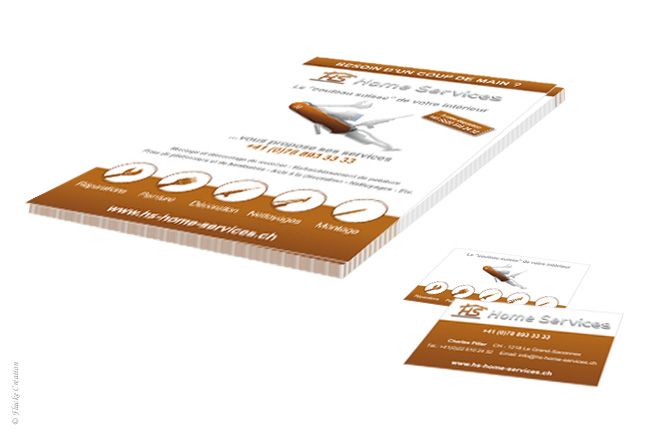 Publicité - Réalisation de flyer's et de cartes de visite pour l a société Home Services