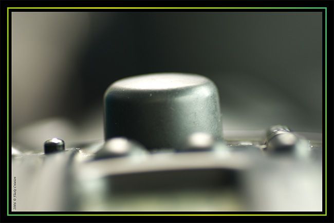 Expérimentale - Photographie macro d'un bouton d'auto radio de voiture