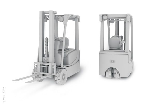 Industrie - Modélisation 3D d'un élévateur pour une illustration d'un livre de formation