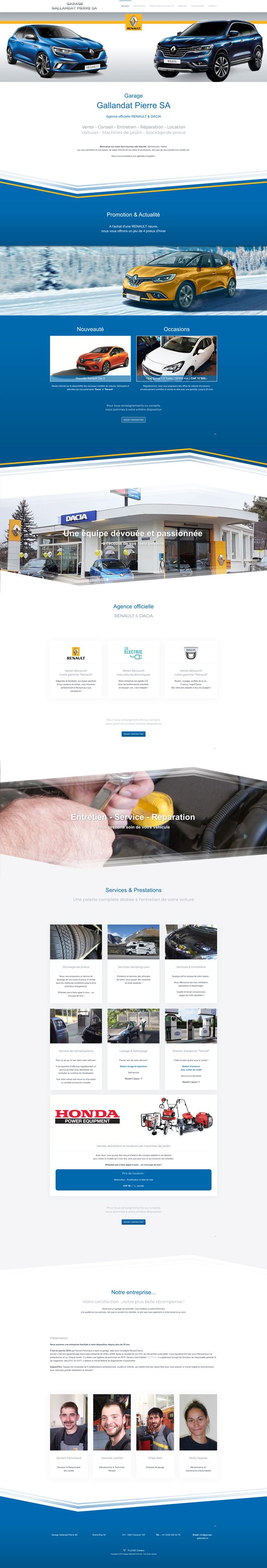 Site Internet - Garage Gallandat Pierre SA