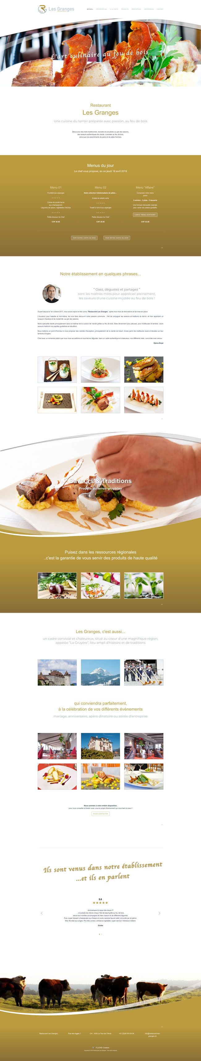 Site Internet - Restaurant Les Granges