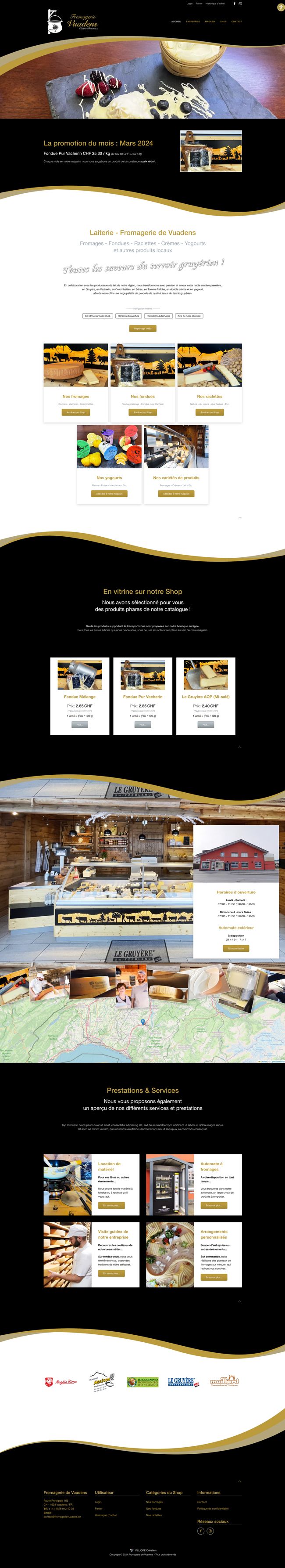 Site Internet - Laiterie Fromagerie de Vuadens SA (Cédric Descloux)