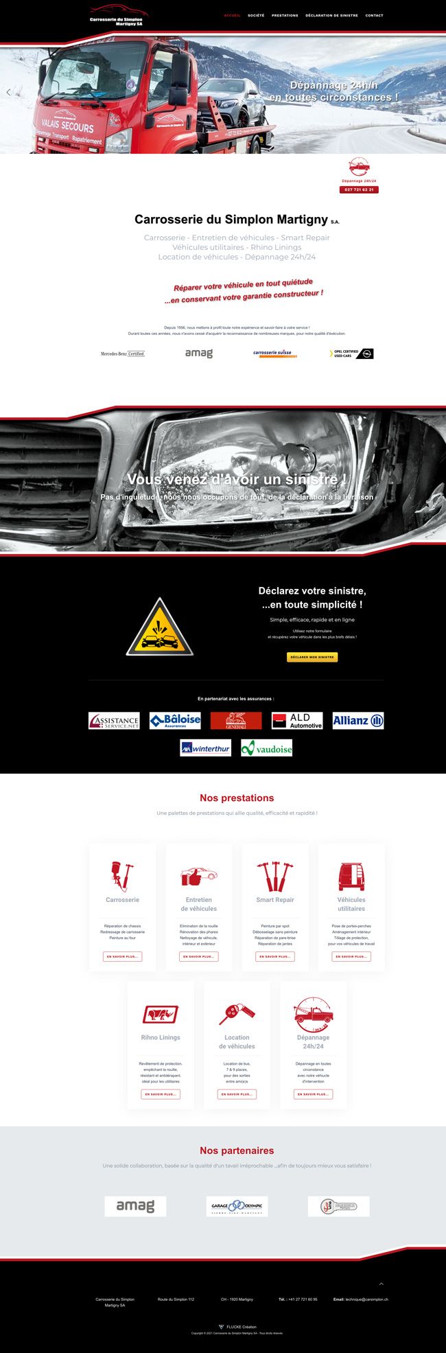 Site Internet - Carrosserie du Simplon Martigny SA