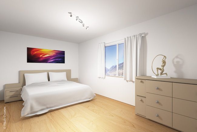 Architecture - Modélisation 3D d'une pièce d'appartement destinée à la réalisation d'un panneau publicitaire de chantier